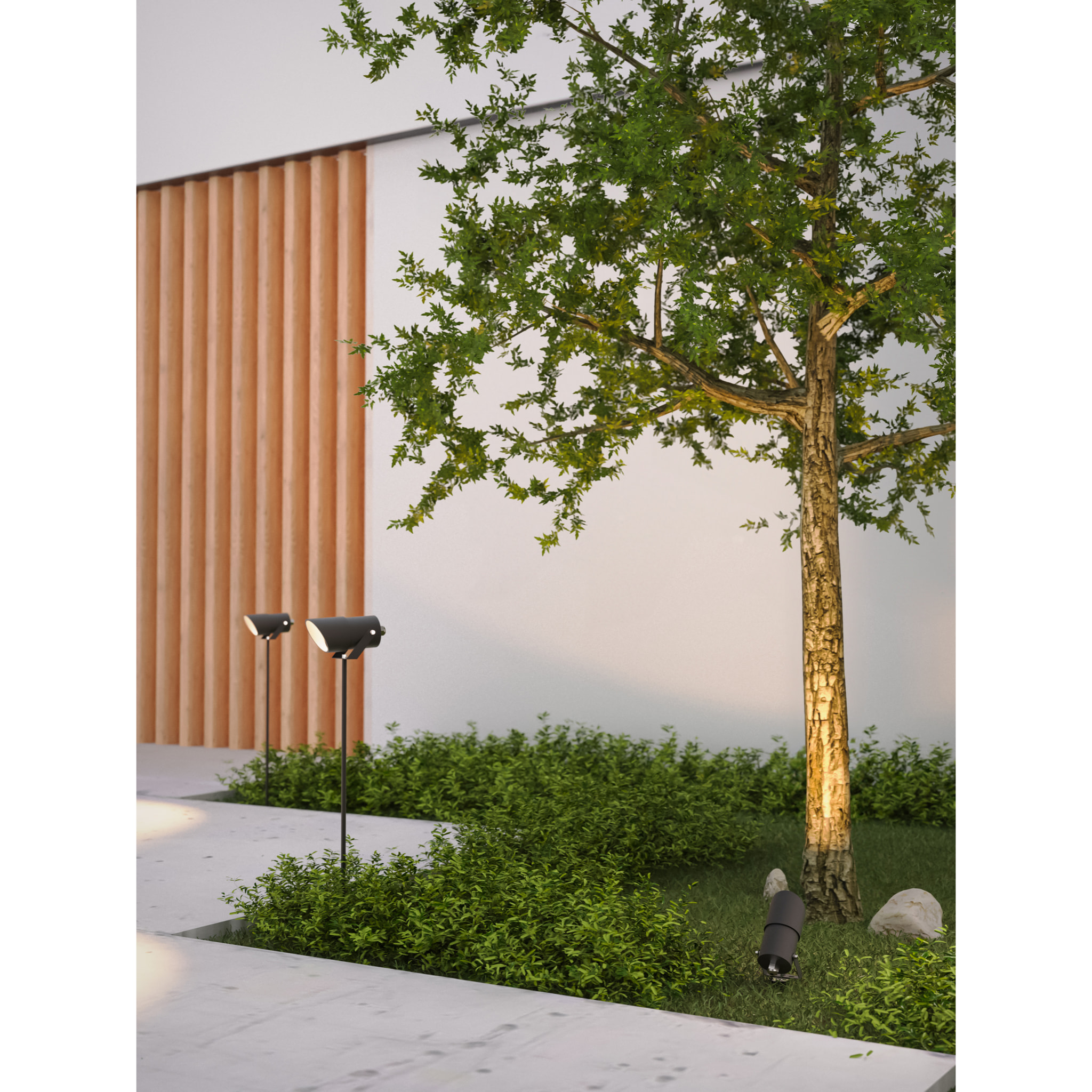 Forlight Ousia proyector exterior negro para bombilla GU10