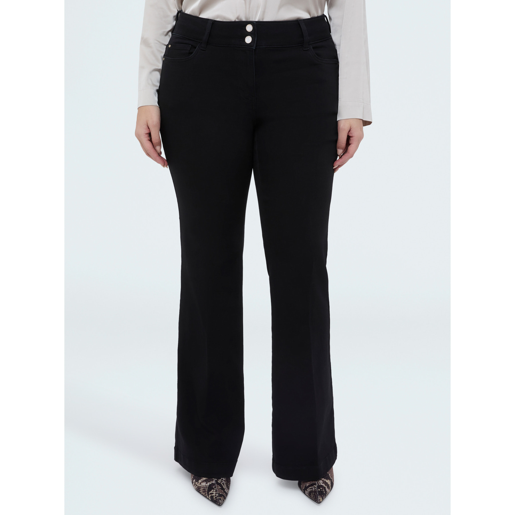 Fiorella Rubino - Jeans Flare lavaggio black - Nero