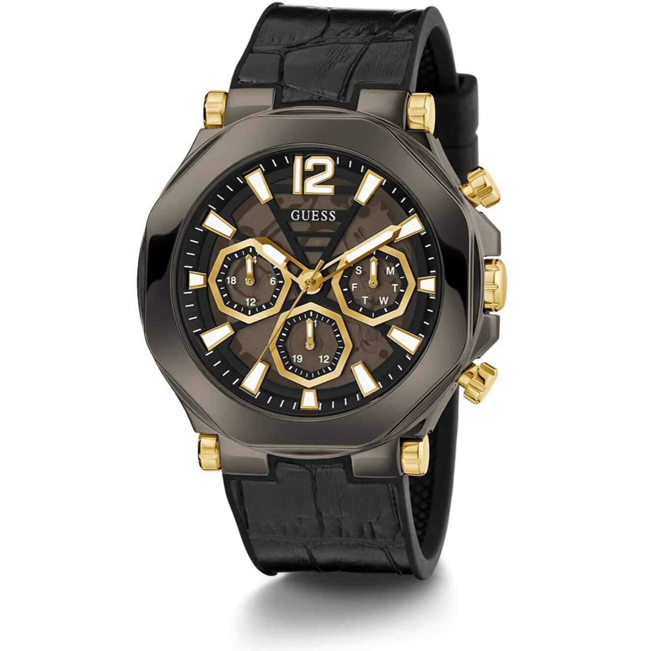 Reloj Guess GW0492G1 Hombre Analogico Cuarzo con Correa de Silicona