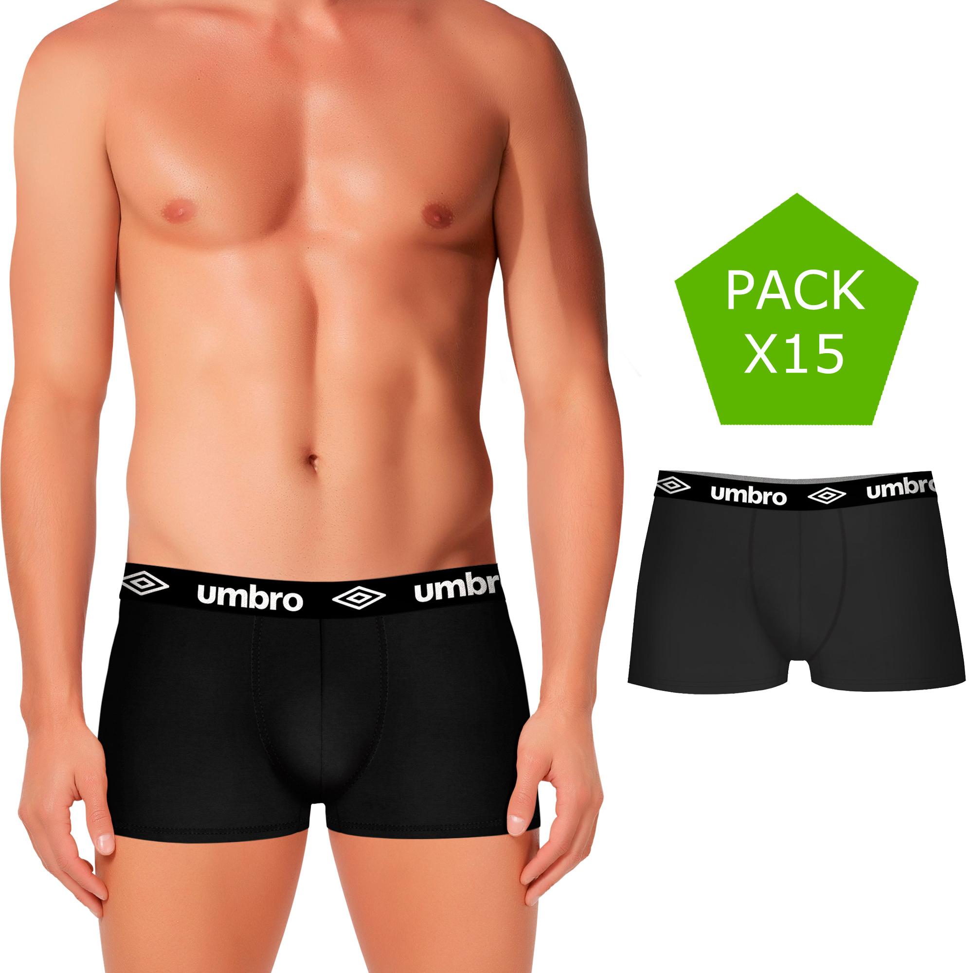 Pack 15 calzoncillos UMBRO en color negro para hombre