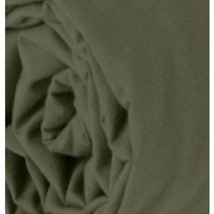 DRAP HOUSSE 2 PERS 140x190 percale de Coton - PERCALE KAKI