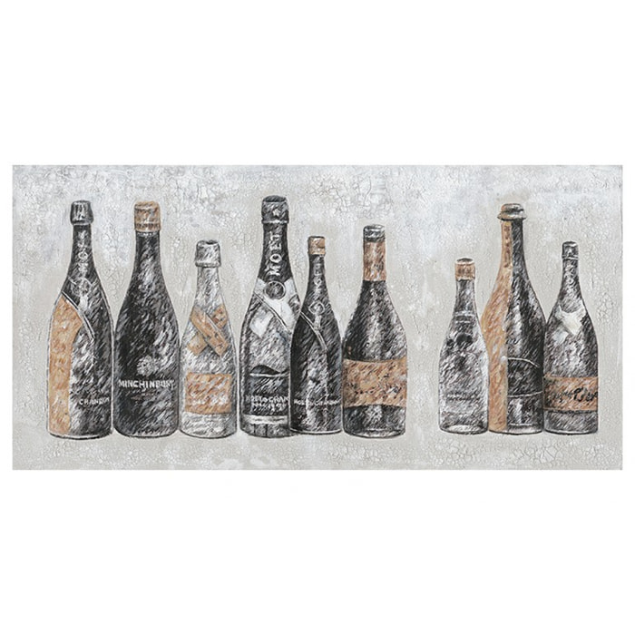 Peinture sur toile cadre décoratif vieille bouteilles - ERIK