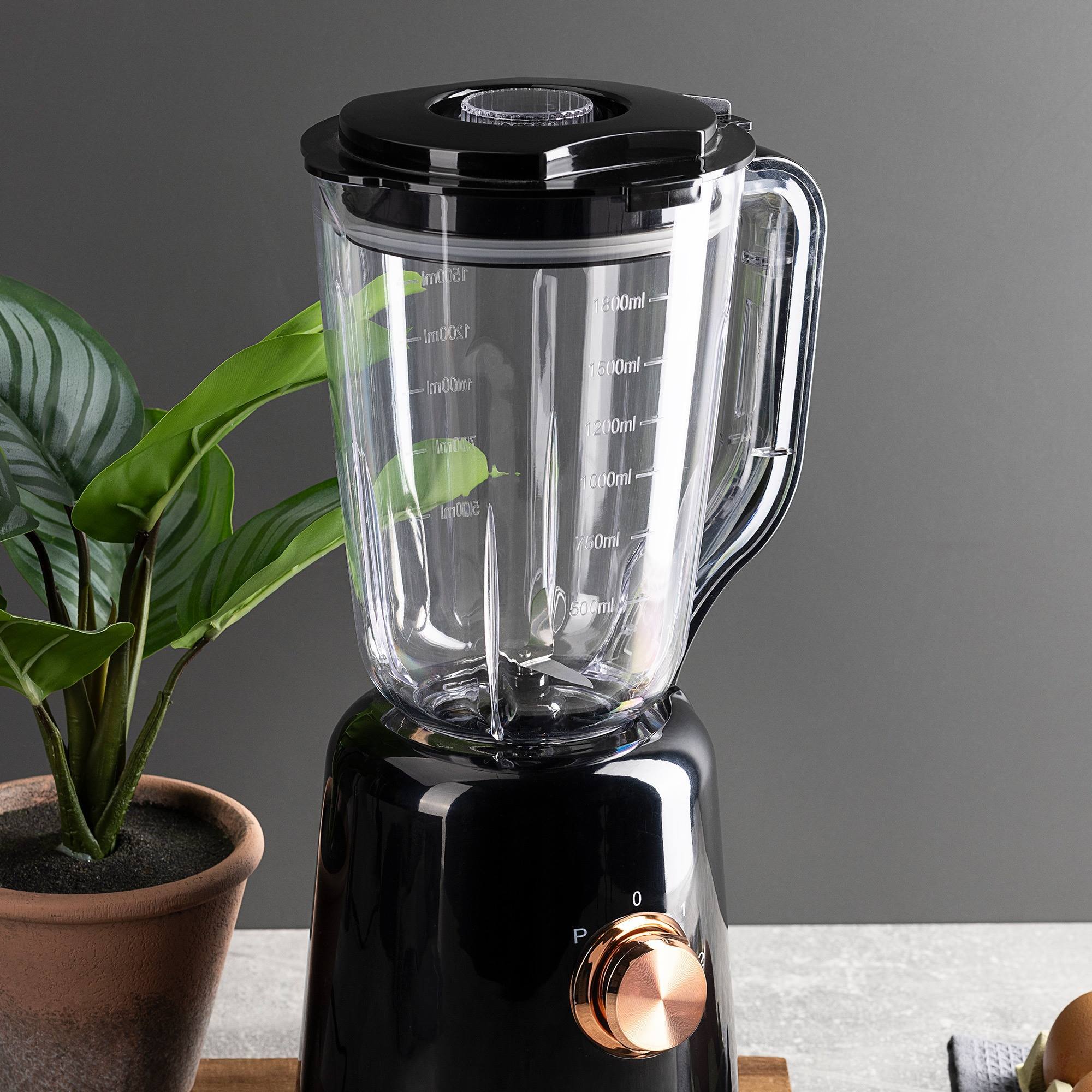 Bergner COPPER - Batidora De Vaso Gran Capacidad 1,8L – 2 Velocidades Con Función Pulso- Potencia de 800 W - Cuchillas Resistentes Acero Inox