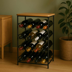 Botellero compacto y ligero de 40x26x60cm - Organizador elegante para exhibir botellas