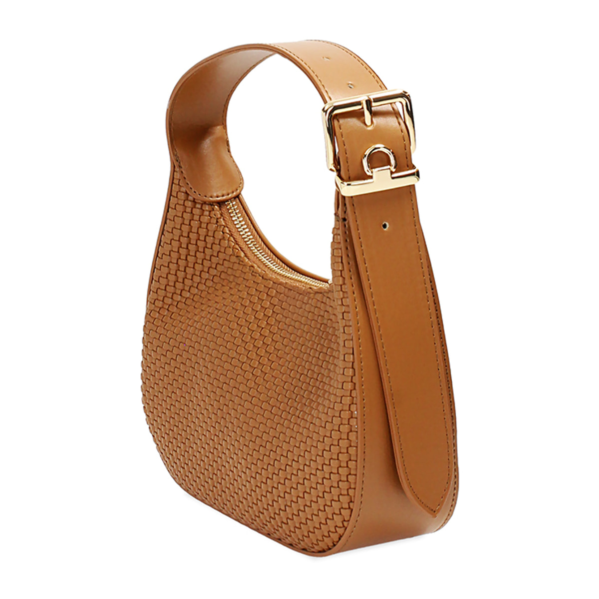 Mini bag donna cognac intrecciata