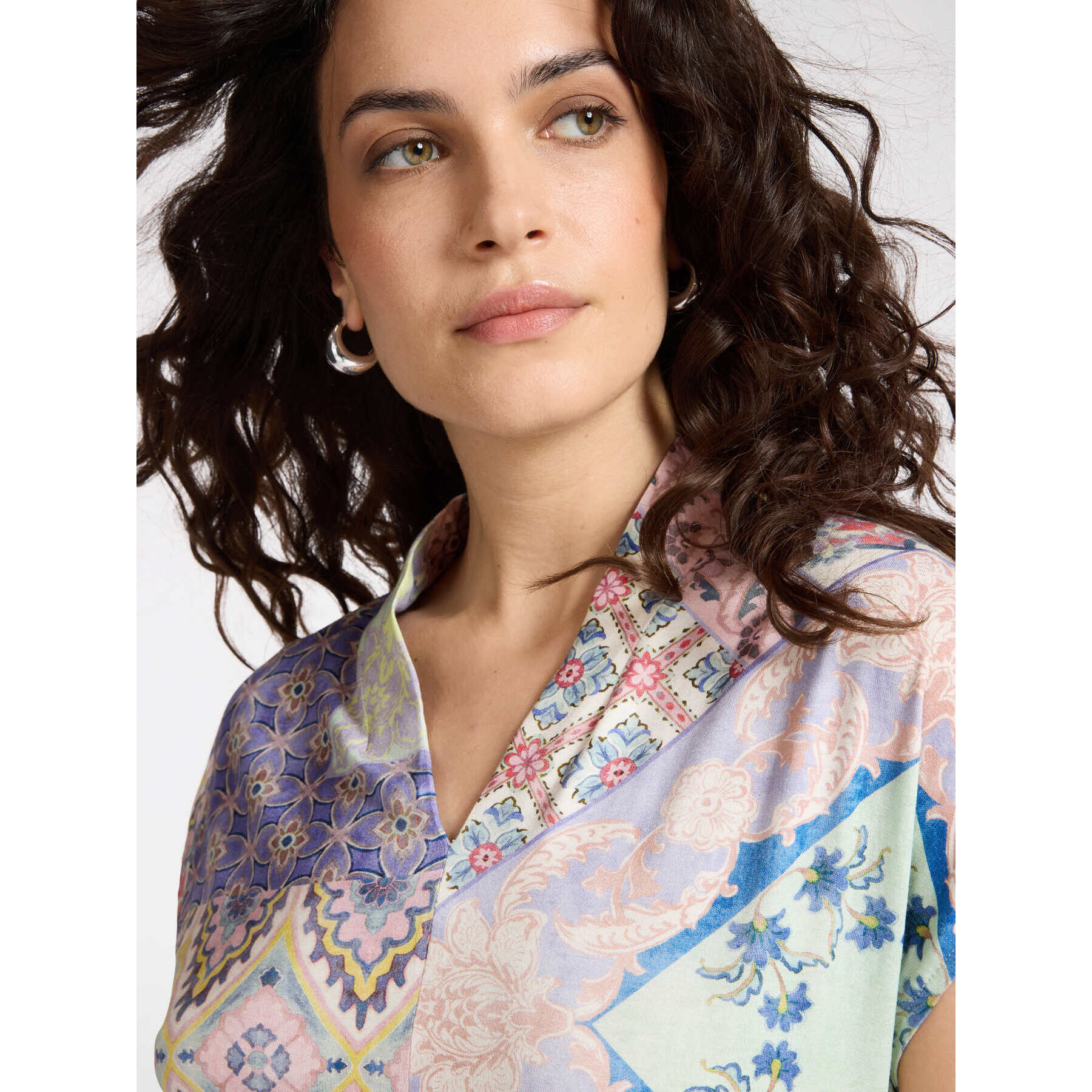 Elena Mirò - Camiseta estampada en viscosa - Violeta