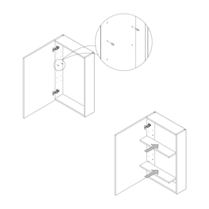 ARMOIRE DE TOILETTE, Alday, 90cm, Bois Nebraska