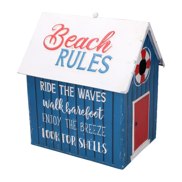 Casetta in metallo Mare blu rettangolare cm24,5x18,5h28,5