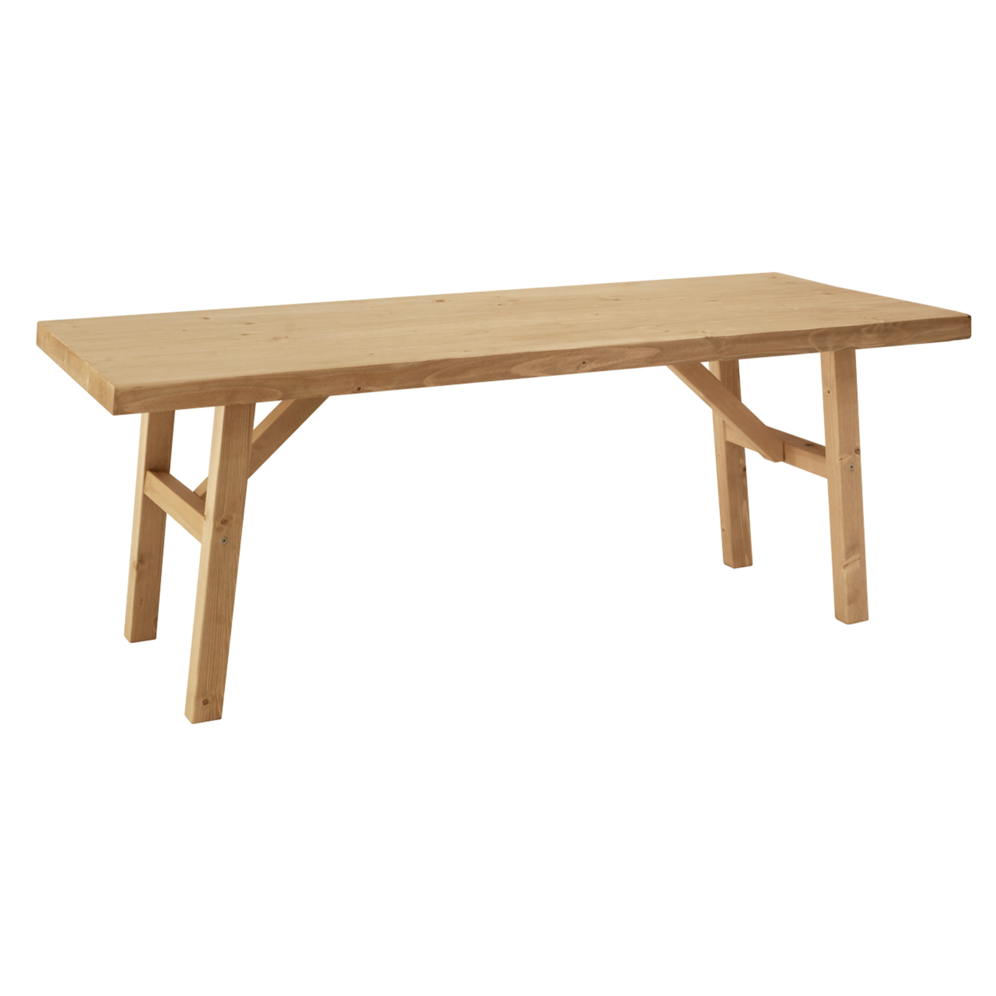 Table basse en bois massif finition chêne moyen Hauteur: 45 Longueur: 120 Largeur: 50