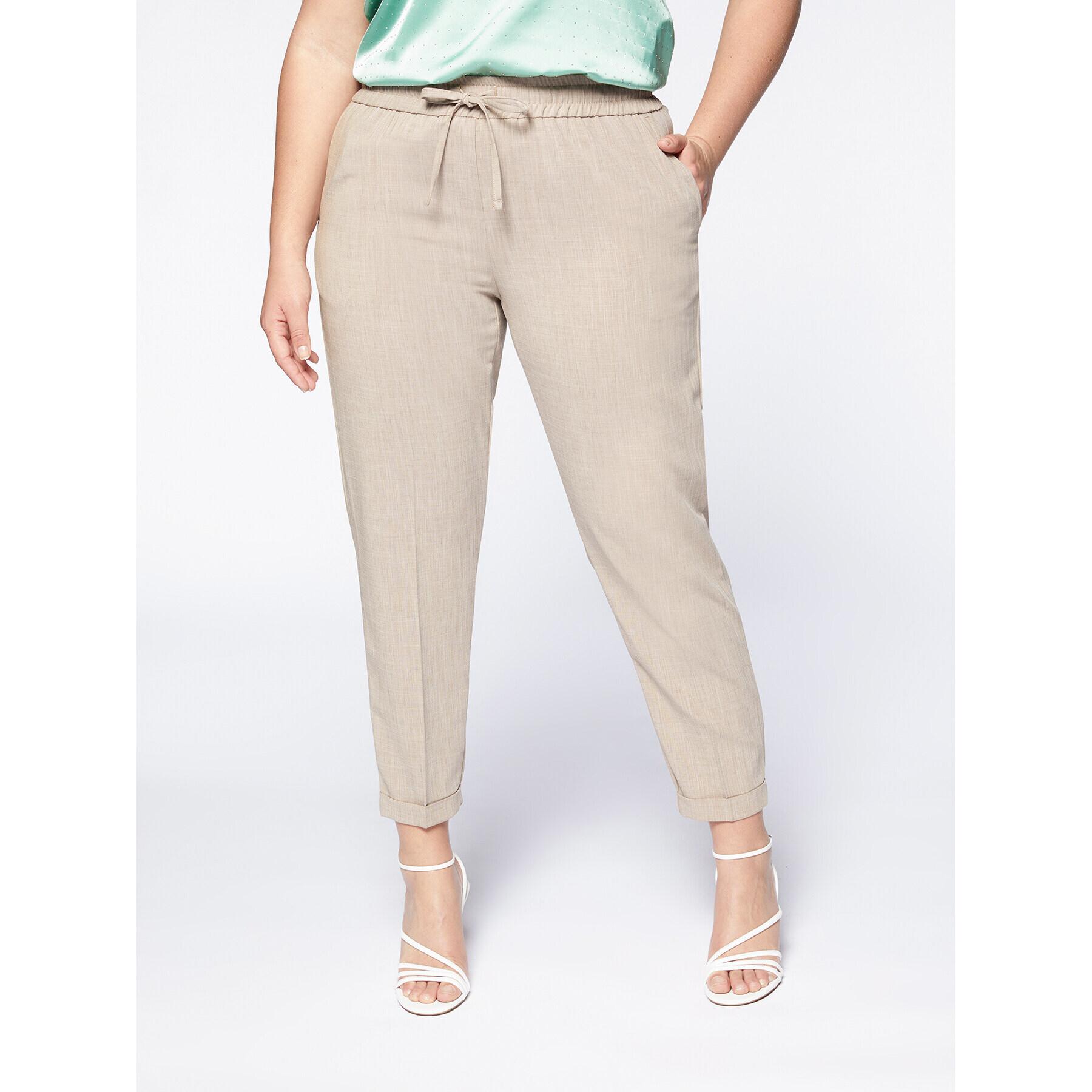 Fiorella Rubino - Pantalones joggers de tela - Beige