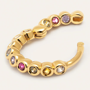 Pendiente Suelto Aro Orbit Baño Oro