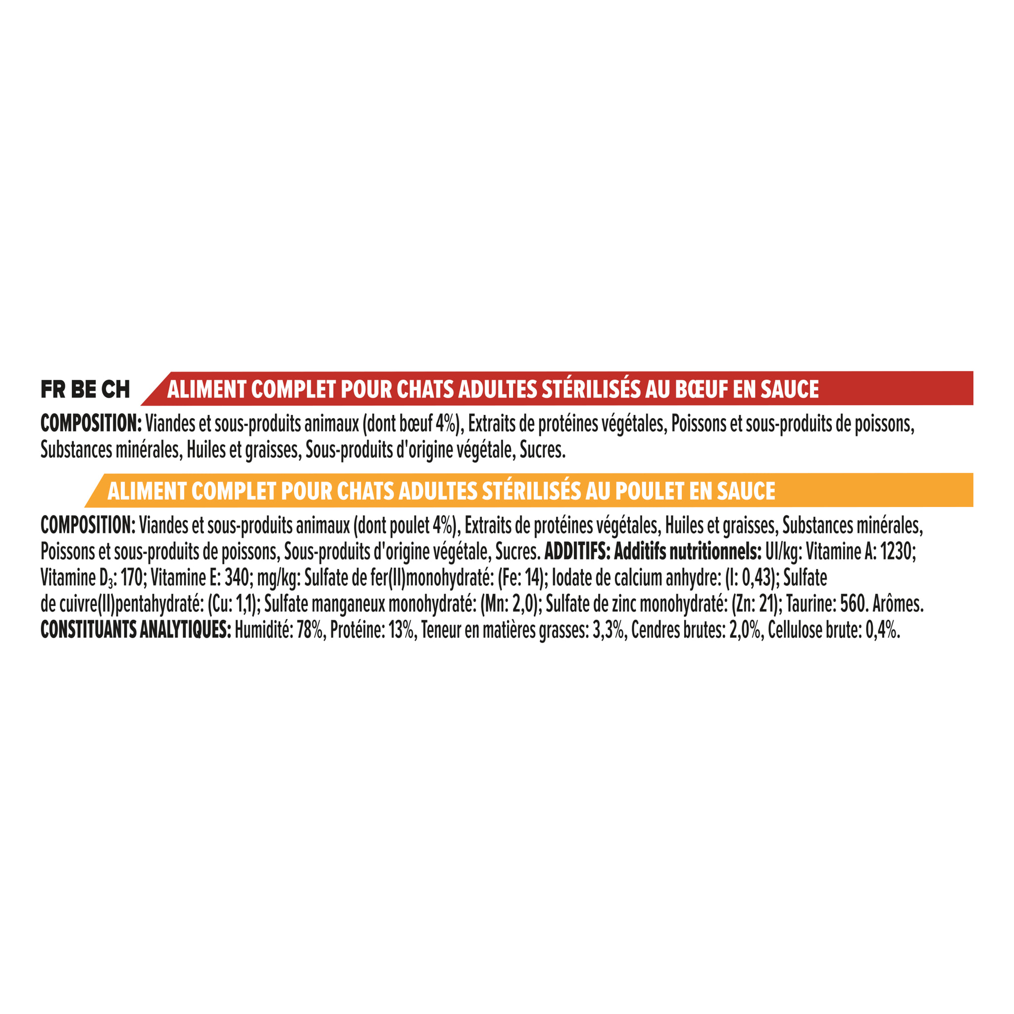 PRO PLAN Adulte Stérilisé Boeuf Poulet 10x85g