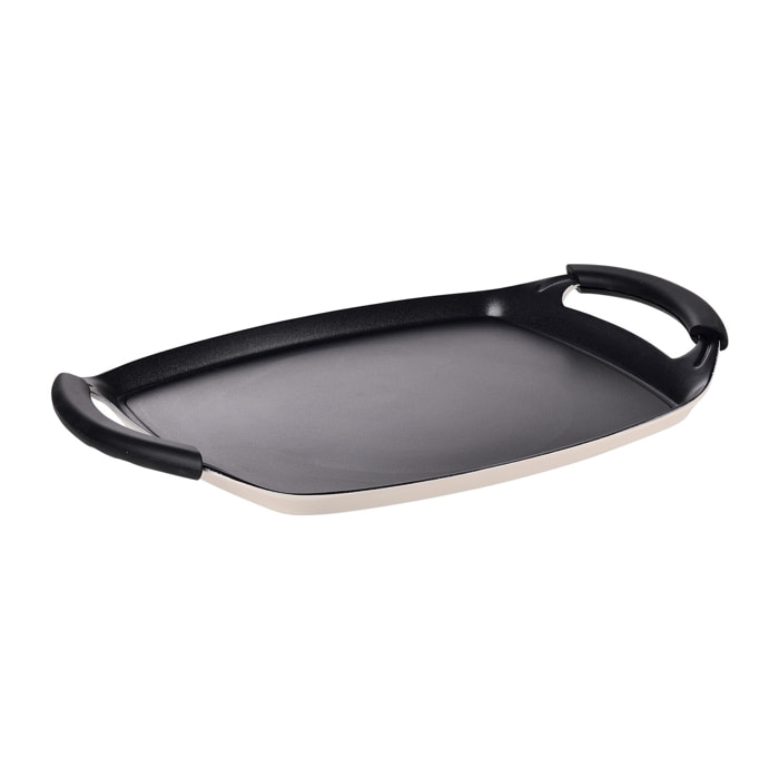 Asador 37x25cm en aluminio forjado en color blanco, apto para inducción y antiadherente expert nerja san ignacio