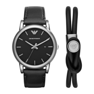 Orologio Emporio Armani Vera Pelle Nero