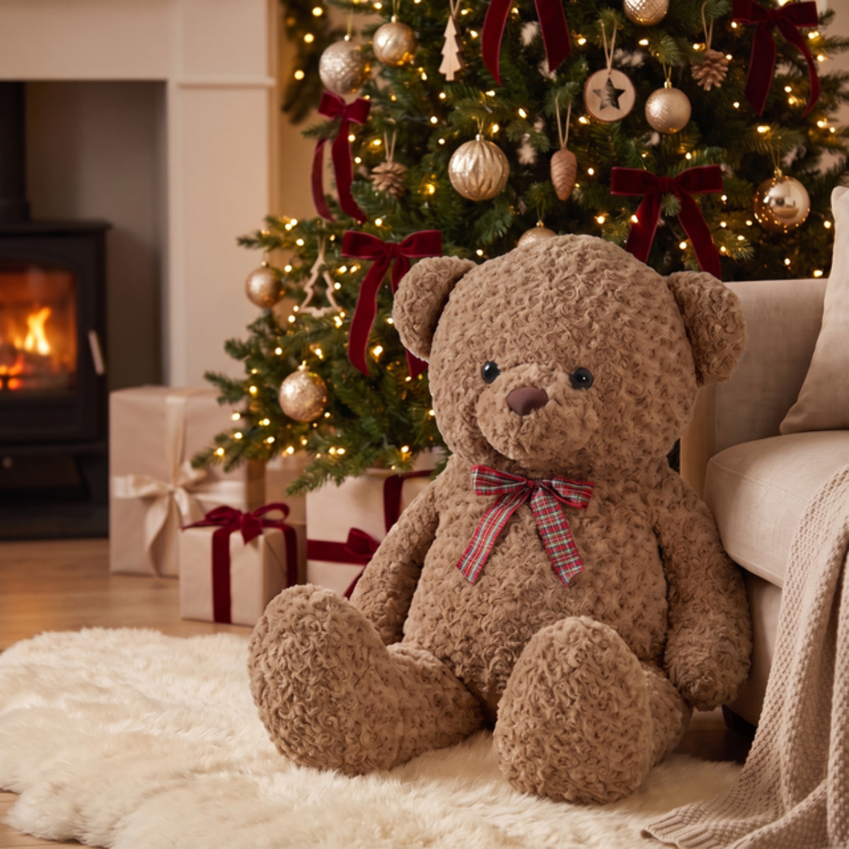 Orso di peluche gigante in poliestere - BEIGE