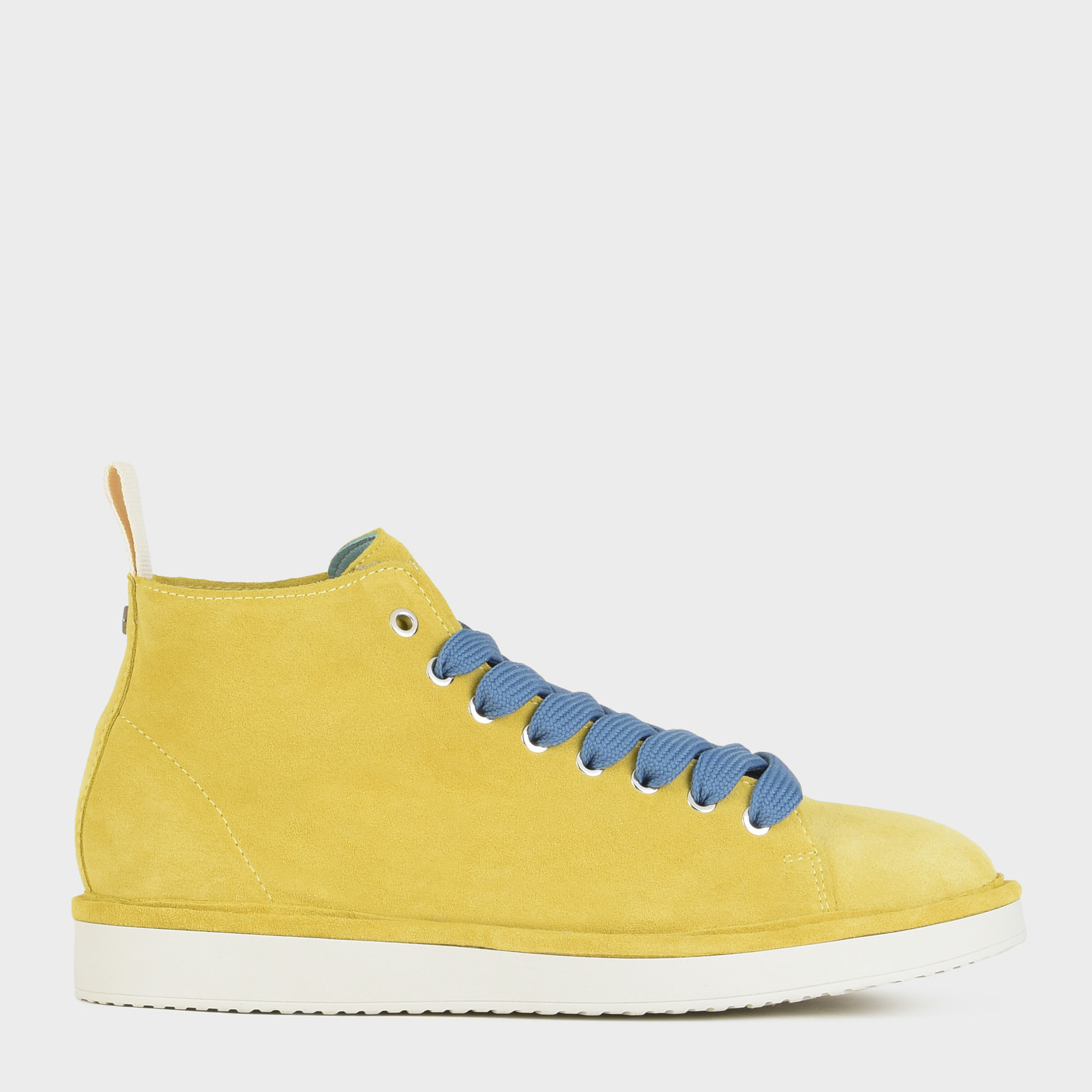 POLACCHINO P01 UOMO IN SUEDE GIALLO-BLU DENIM