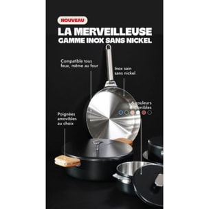Casserole COOKUT LA MERVEILLEUSE  INOX 20CM - GRAPHITE