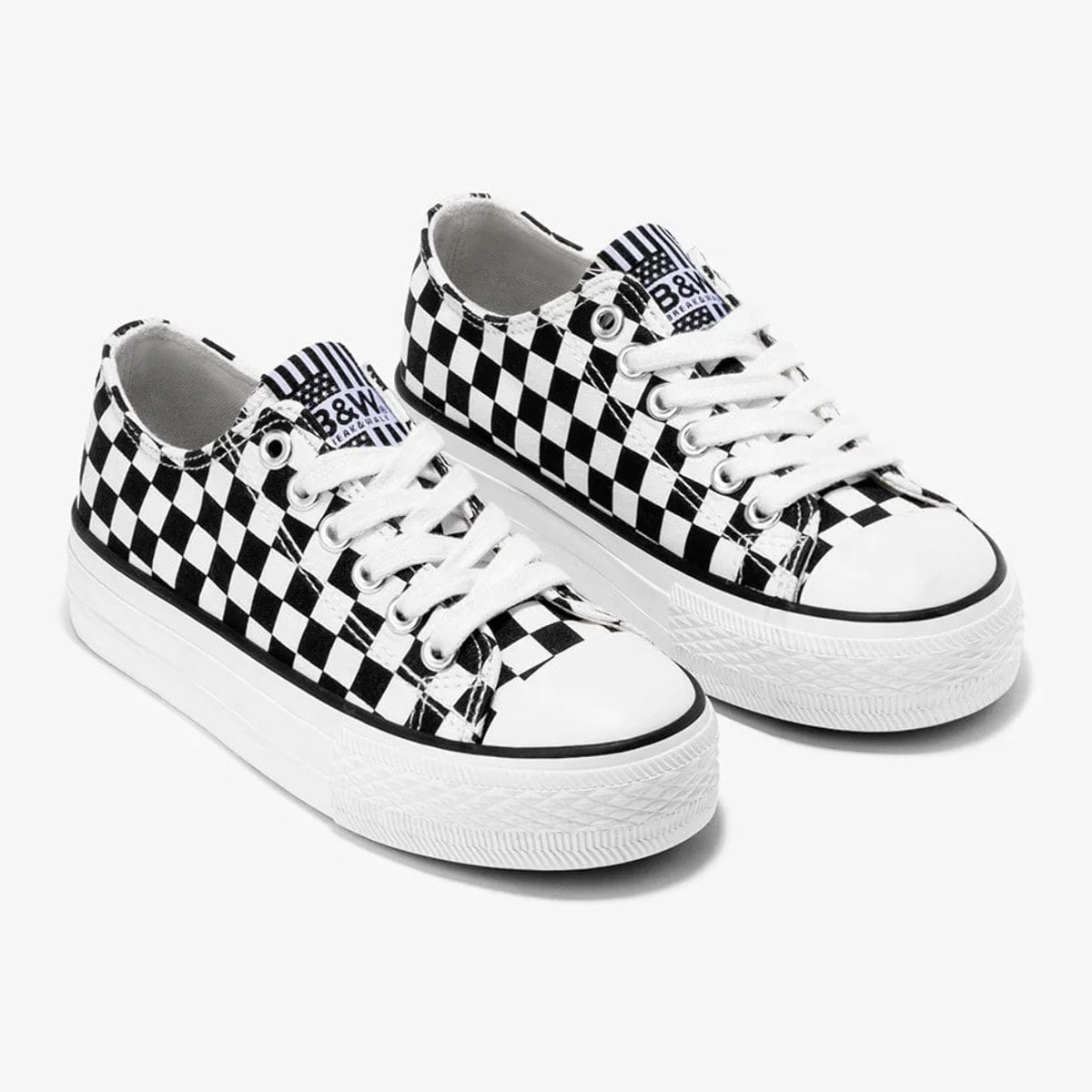 Zapatillas Negro Blanco Lona
