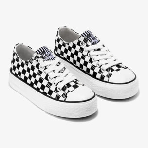 Zapatillas Negro Blanco Lona