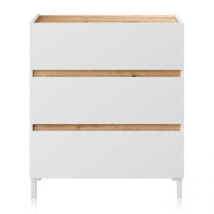 Cómoda Ezra Blanco Artik (Blanco Mate) - Roble Nodi