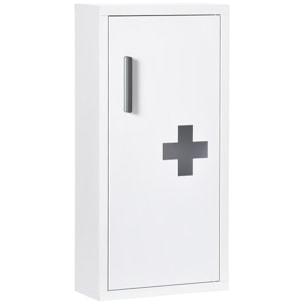 Armoire à pharmacie 2 étagères 3 niveaux dim. 30L x 12l x 60H cm logo croix transparent acier blanc