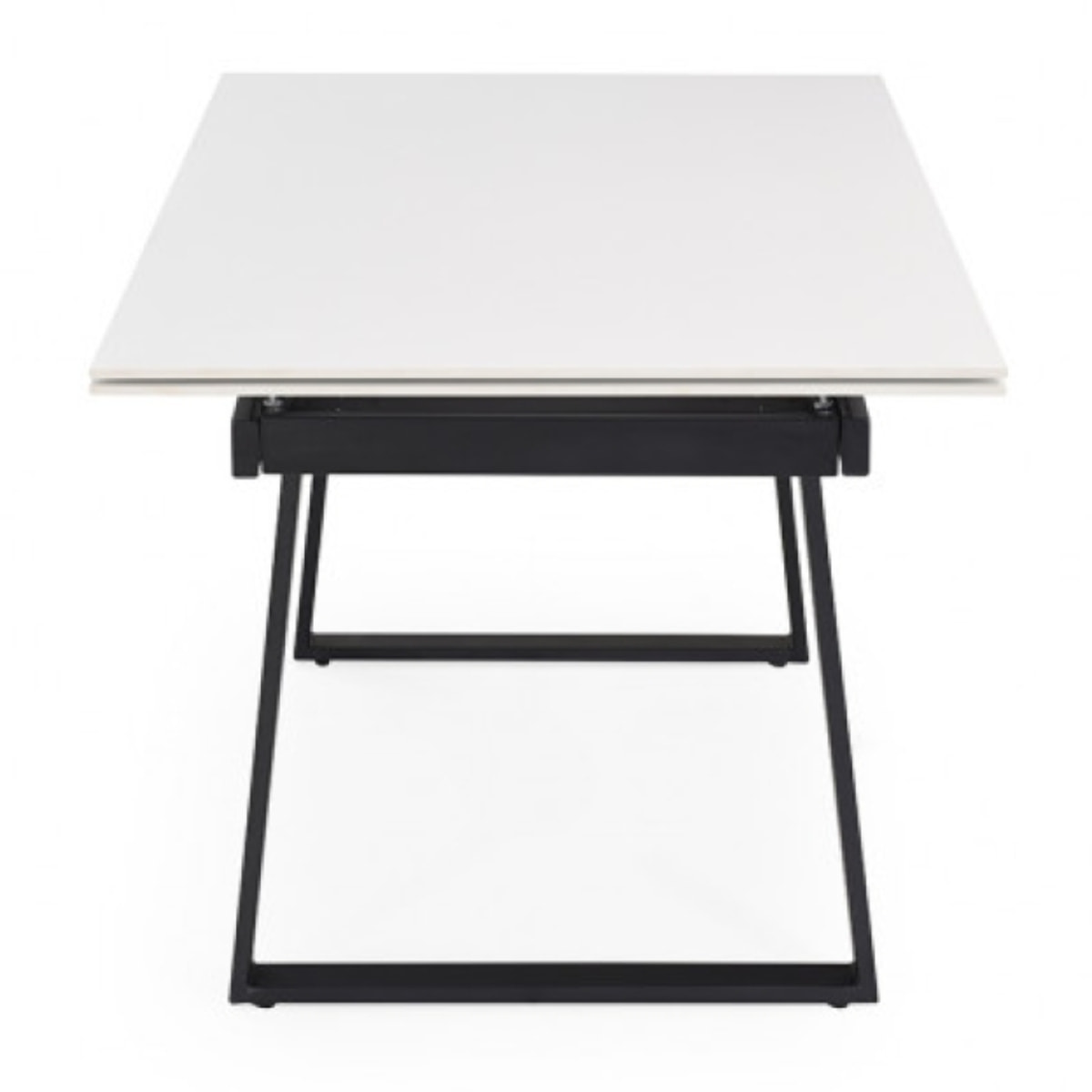 Table extensible en céramique blanc pure L160/240cm - 9 piètements - UNIK