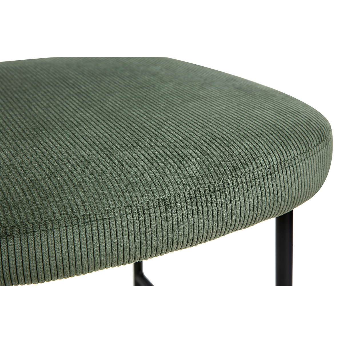 Tabourets de bar fixes en tissu velours côtelé vert kaki H65 cm (lot de 2) BREKA