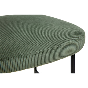 Tabourets de bar fixes en tissu velours côtelé vert kaki H65 cm (lot de 2) BREKA
