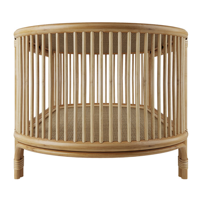 Table basse avec étagères en rotin naturel - Marthe