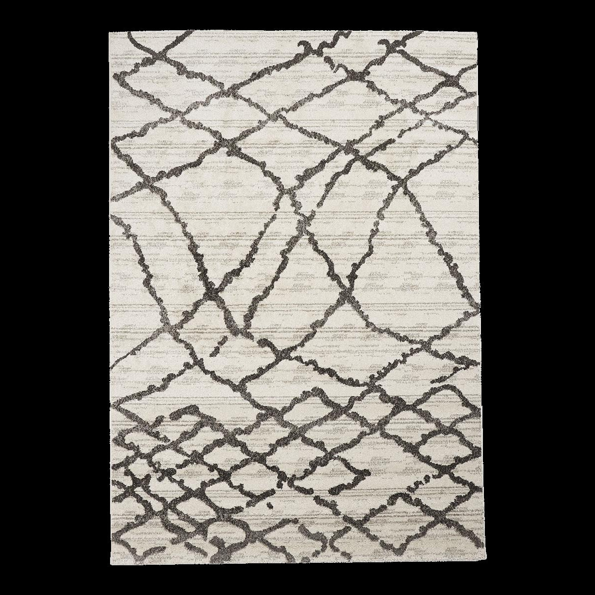 Tapis Bapo motif traditionnel Berbère, beige et noir