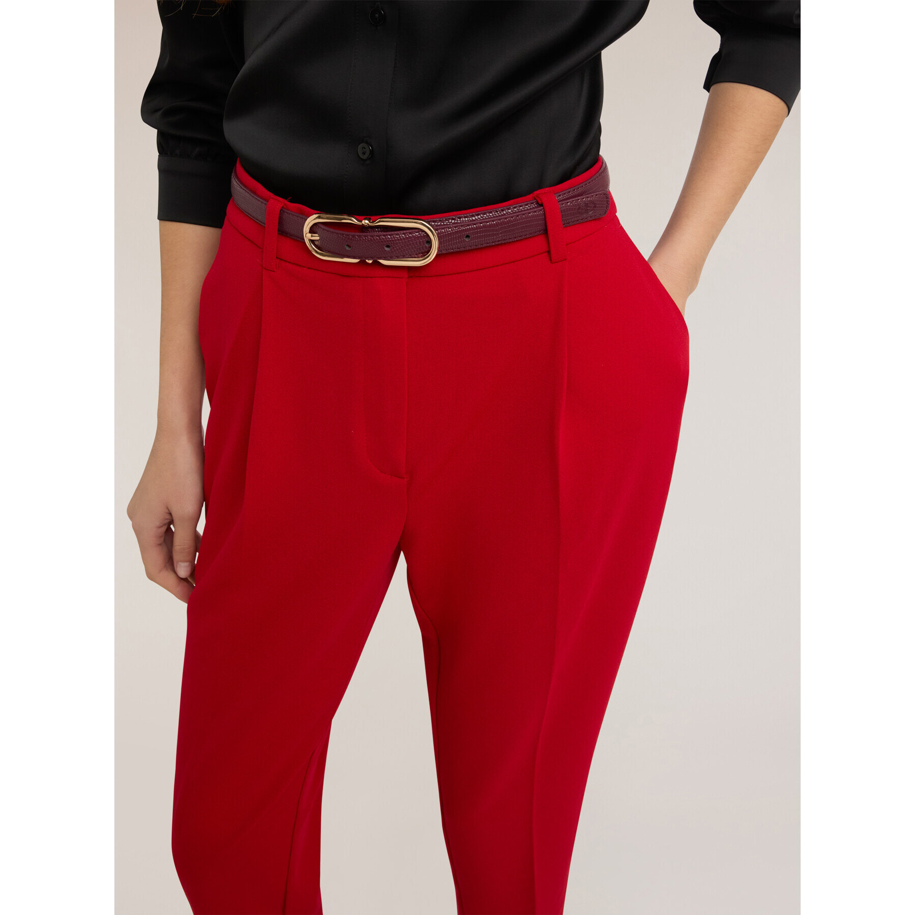 Motivi - Cintura lizard con fibbia - Bordeaux