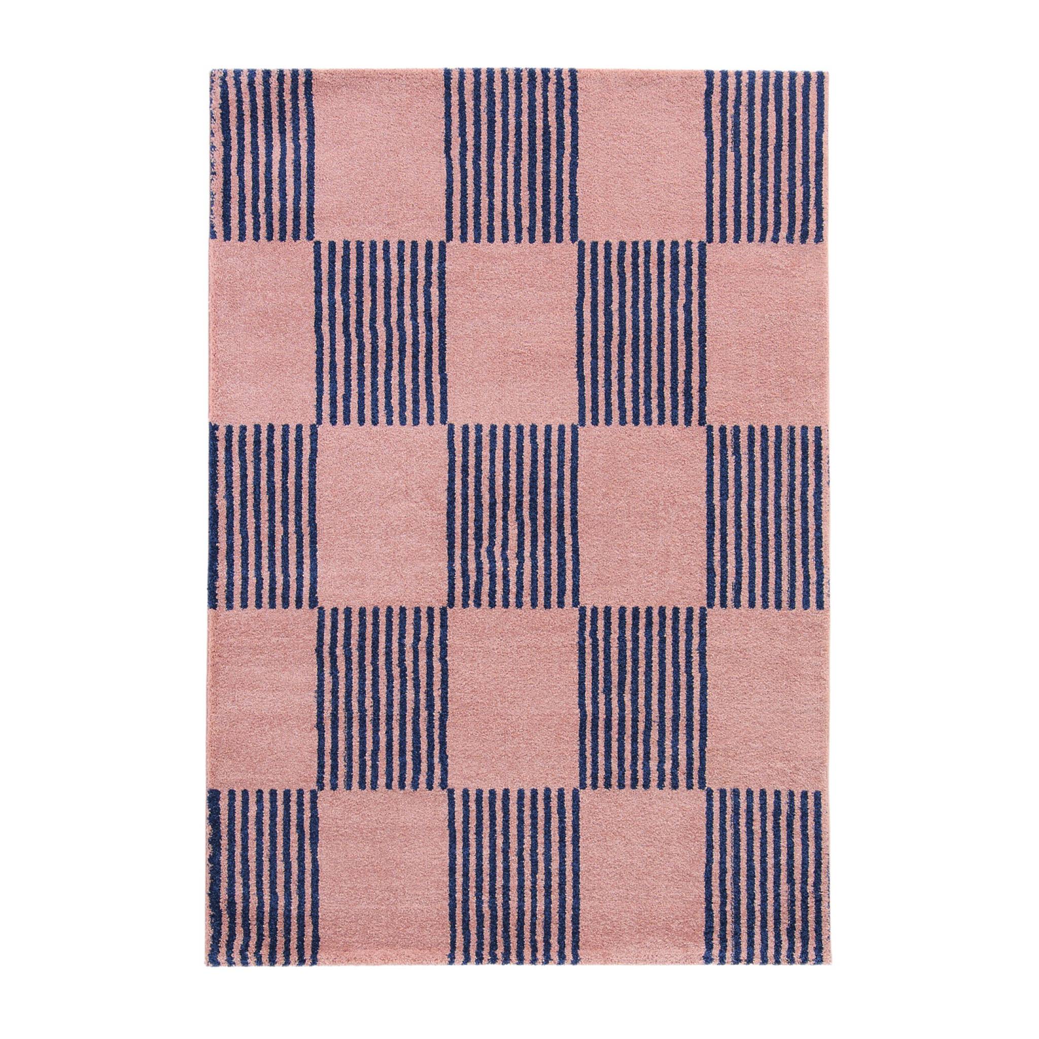 Tapis intérieur damier bleu et rose FERGEW