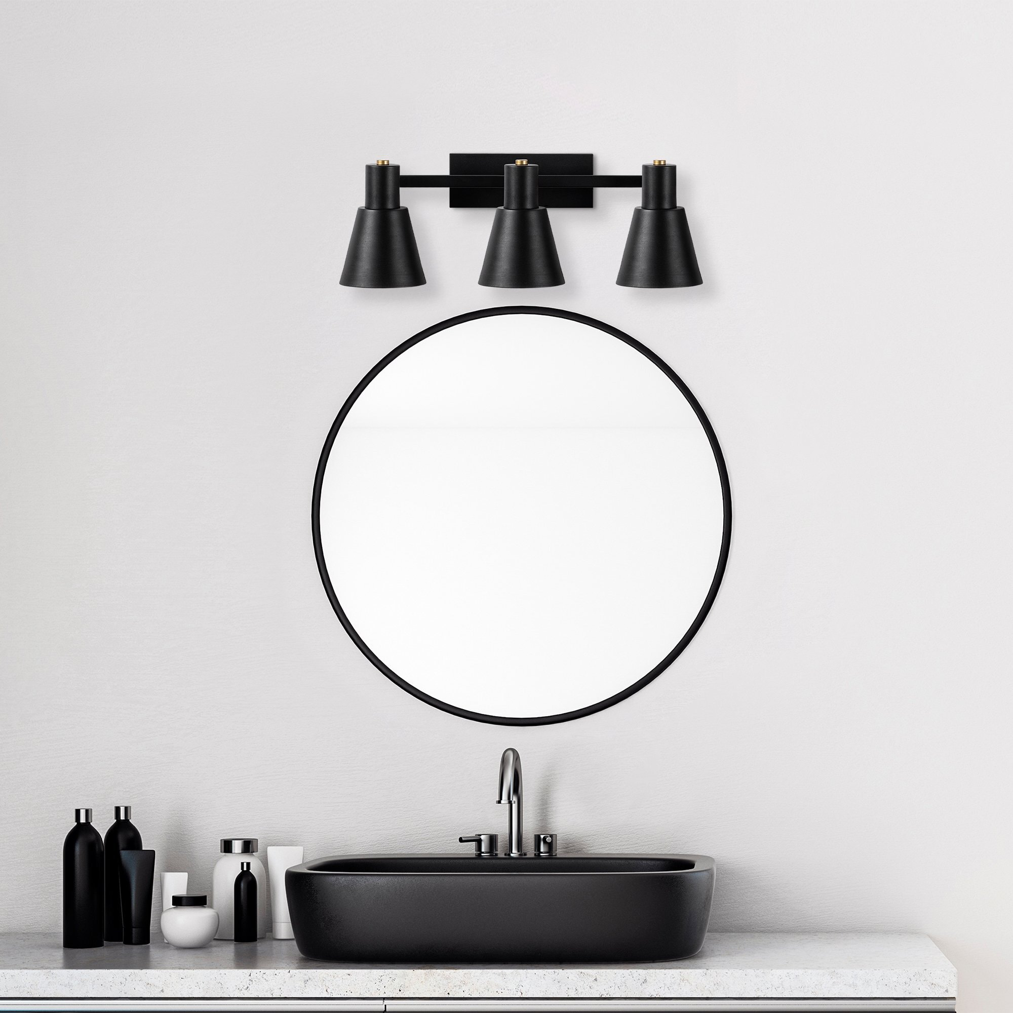 Aplique de pared, metal , negro, 60x21x21, casquillo 3 x E27 Max 40 W