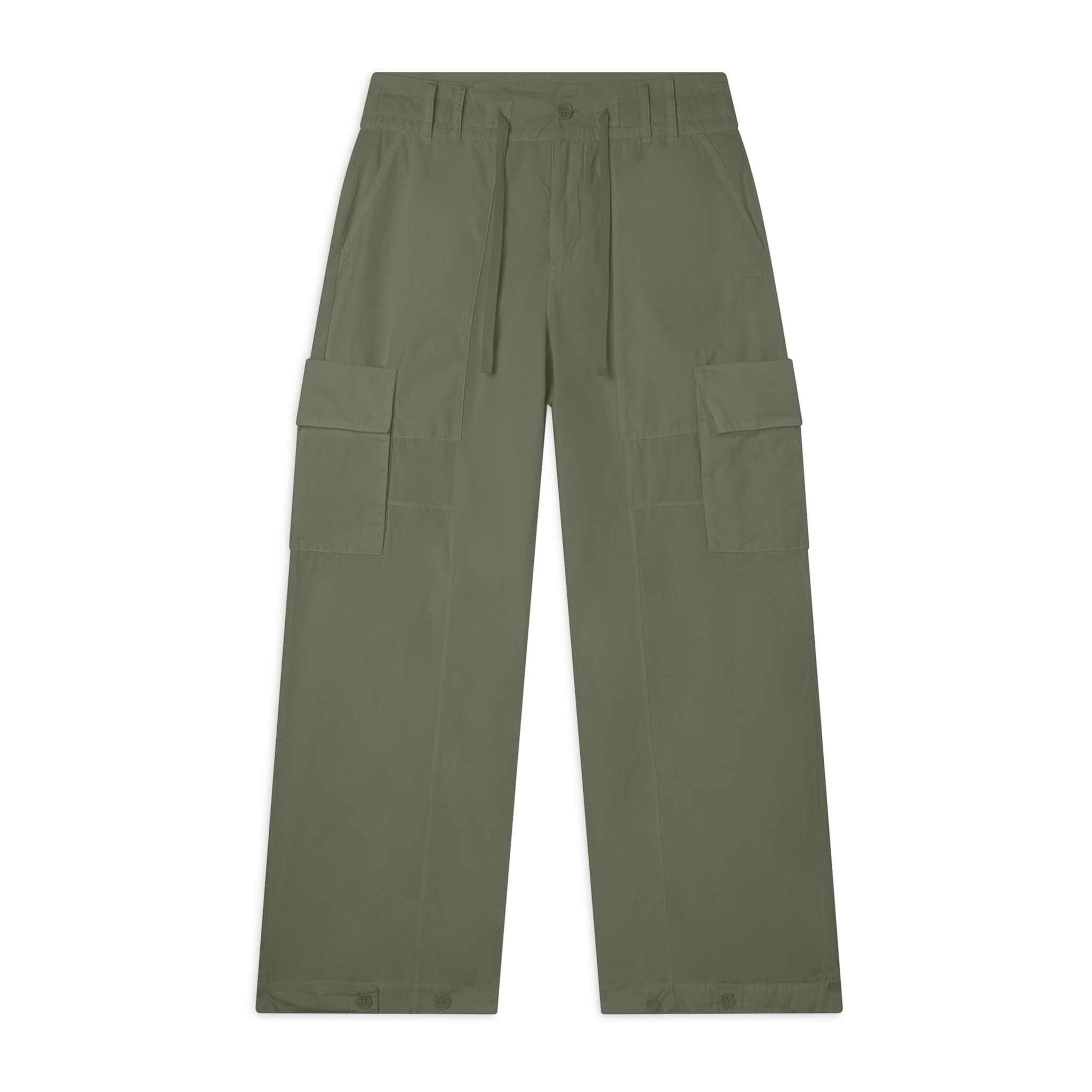 Pantaloni Cargo in popeline con fondo regolabile