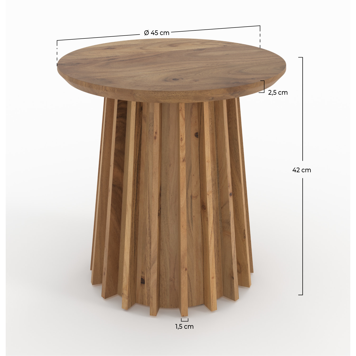 Table d'appoint en bois massif d'acacia - Suzon