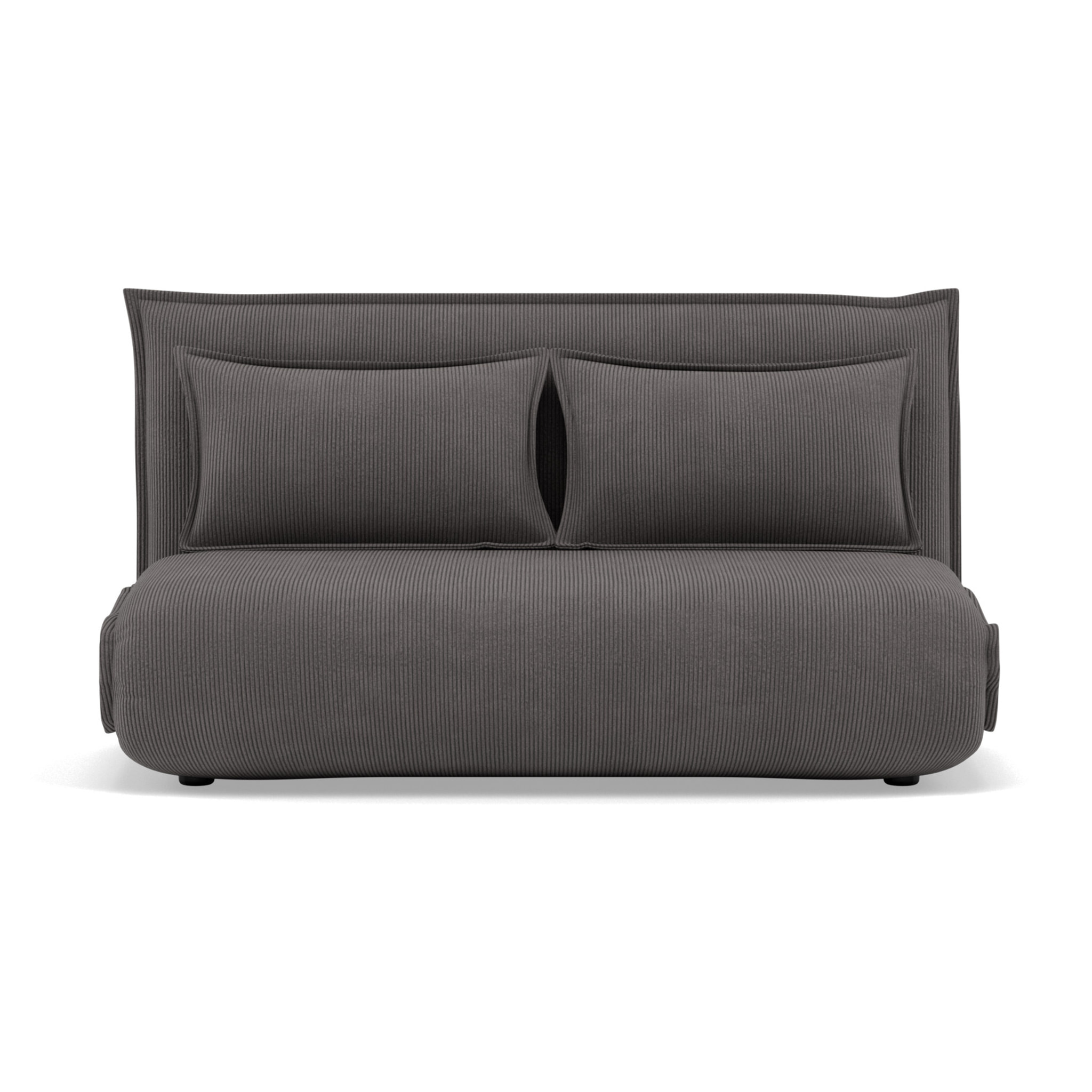 Candice - Banquette 2 places convertible clic-clac en velours côtelé - Gris foncé