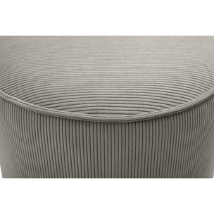 Pouf rond en velours côtelé taupe D40 cm PAUL