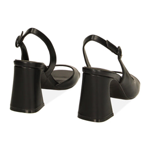 Sandali neri, tacco 8,2 cm