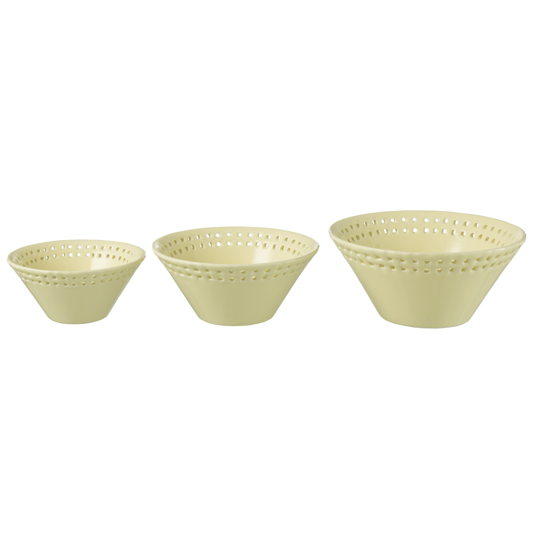 J-Line bol - céramique - jaune - small/medium/large - 3 pcs