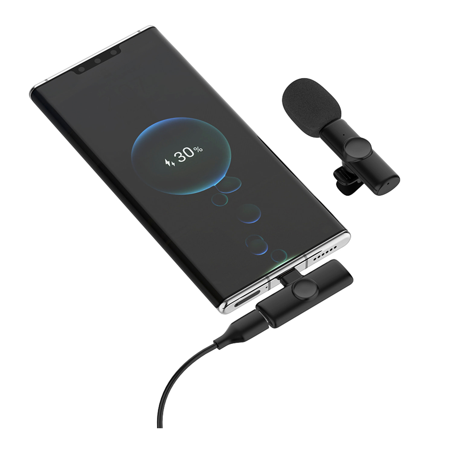 Micro de solapa K11, Plug & Play. Reducción de ruido, bajo retardo, inalámbrico, 2.4GHz. Para iOS y Android.