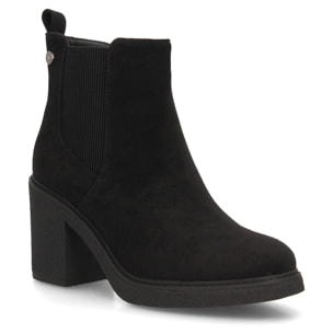 Botines Chelsea Mujer Negros con Plataforma y Tacón Ancho