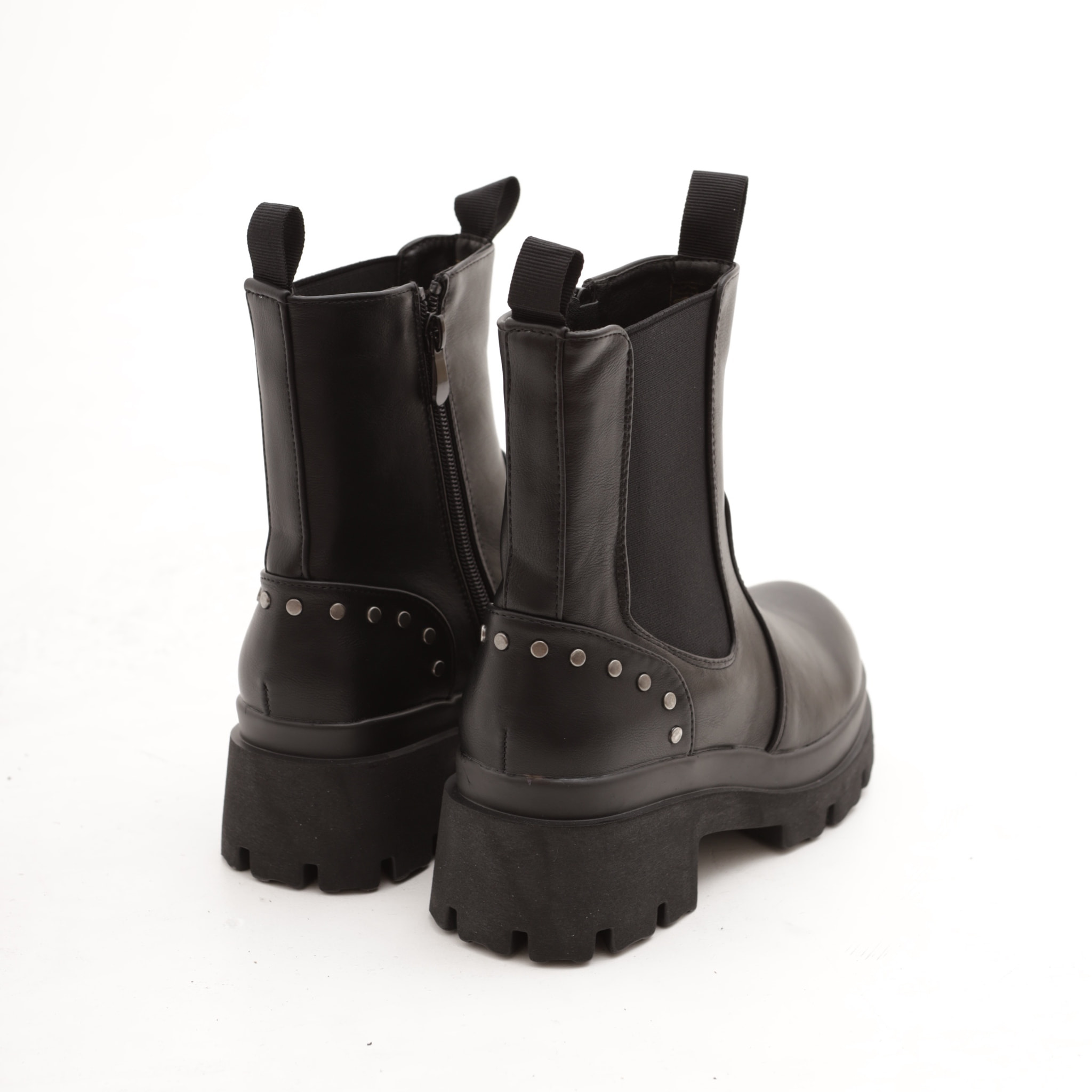 STIVALETTO ELASTICO BORCHIE NERO