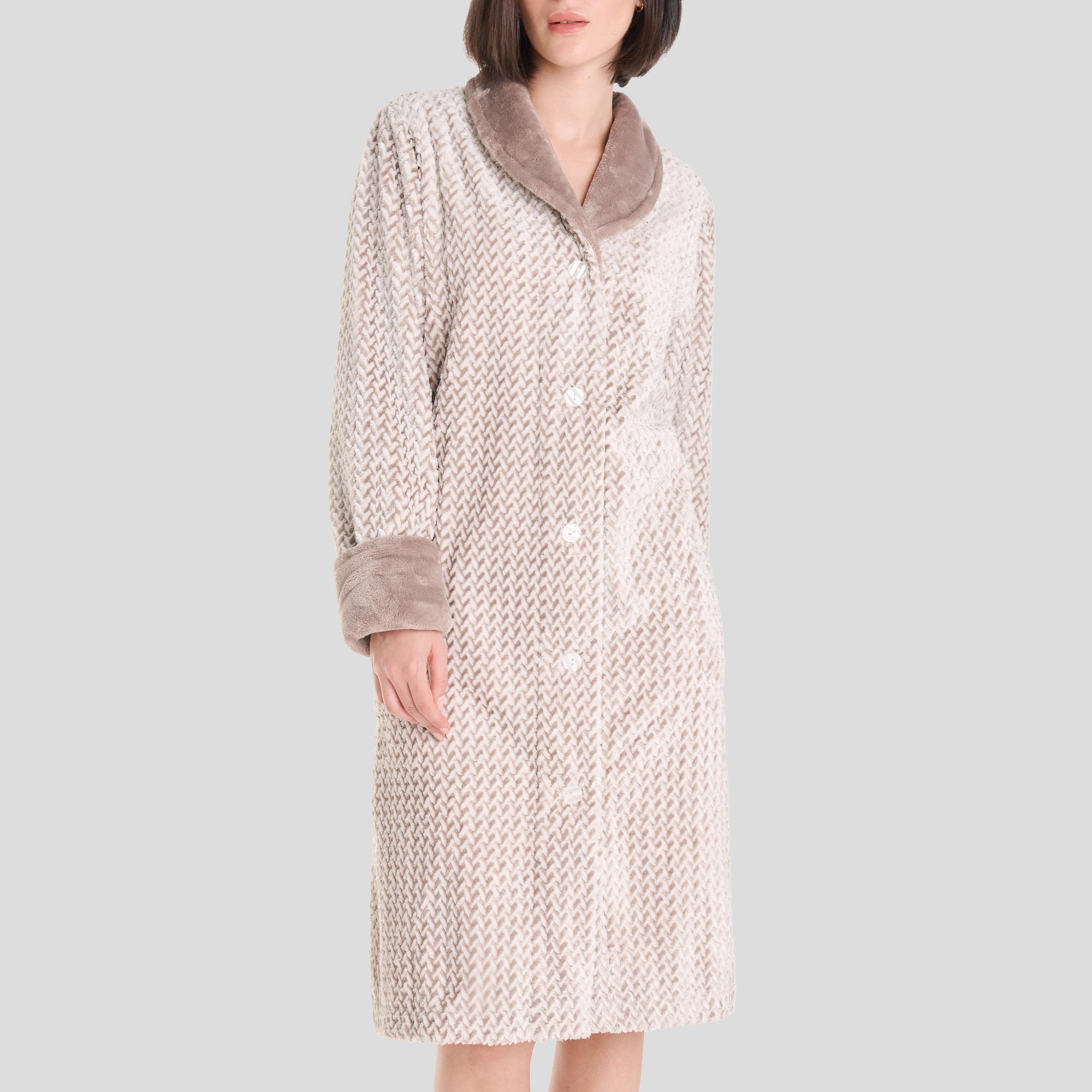 Bata larga de mujer gris