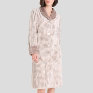 Bata larga de mujer gris