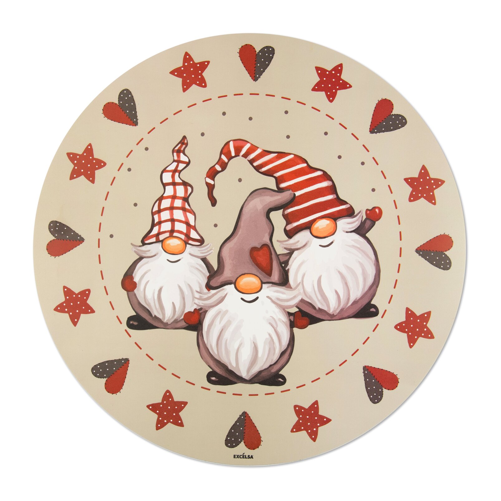 Set 2 tovagliette tonde Excelsa – Gnomo, Polipropilene multicolore