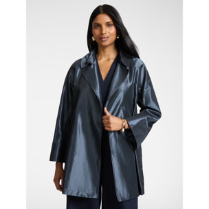 Elena Mirò - Chaqueta larga de tafetán - Azul