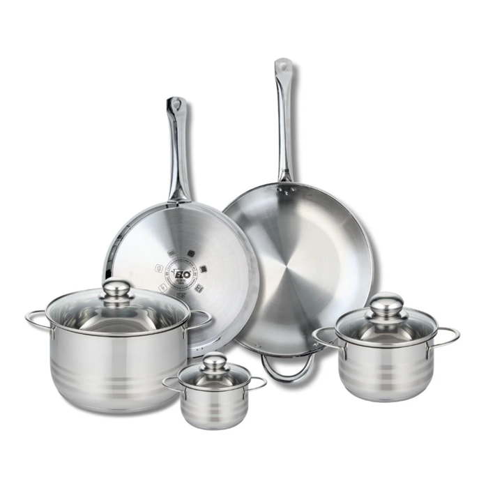Ensemble de 2 Poêles de cuisson 28 et 32 cm et 3 faitouts 12, 16 et 24 cm Elo Profi Brillant