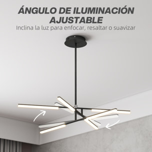 Lámpara Colgante Moderna, Lámpara de Techo LED con Ángulo de Luz Ajustable, Pantalla de Acrílico, Iluminación para Dormitorio, Comedor, Cocina, Salón, Restaurante, Negro