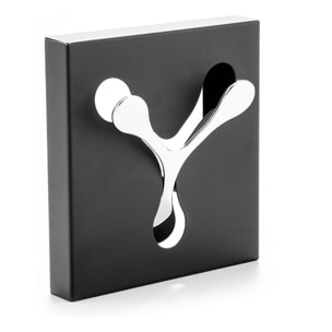 Porte-manteau mural Tomasucci BIN 1 BLACK, métal noir mat, 17,5 × 2 × 16,5 cm