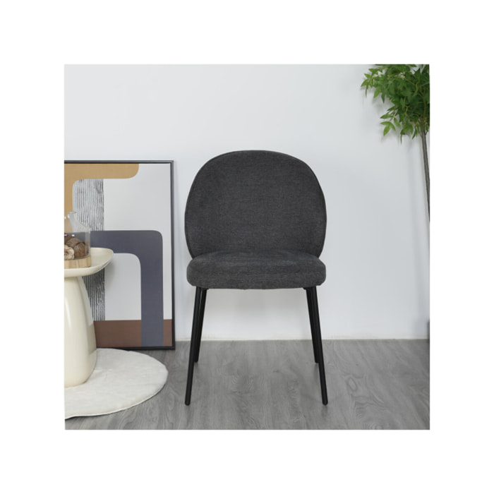 Chaise épurée en tissu avec pieds fins en métal - MARTHA